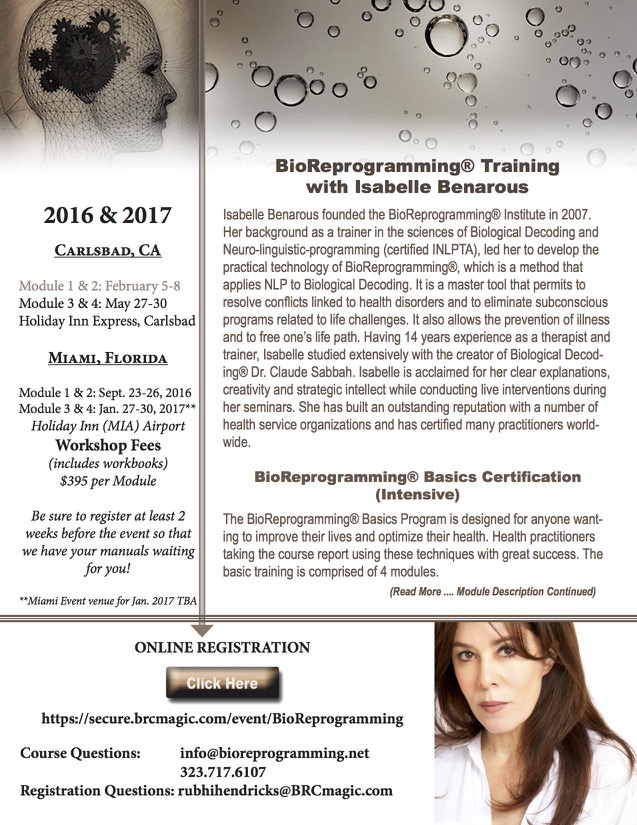BioReprogramming® Training with Isabelle Benarous